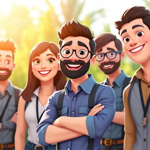 Fotografia animada de um grupo de funcionários de uma empresa participando de um evento de team building ao ar livre, sorrindo e interagindo de forma positiva.